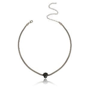 CHOKER FLEXÍVEL COM CRISTAL COR ÔNIX BANHADA EM RÓDIO NEGRO