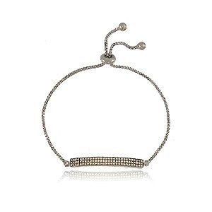 PULSEIRA TRABALHADA EM MICROZIRCÔNIAS CHAMPAGNE BANHADA EM RÓDIO NEGRO
