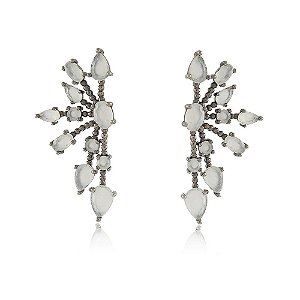BRINCO EARCUFF RAIOS COM CRISTAIS COR VELA