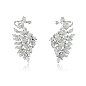 BRINCO EARCUFF TRABALHADO EM CRISTAIS COR VERDE CLARO