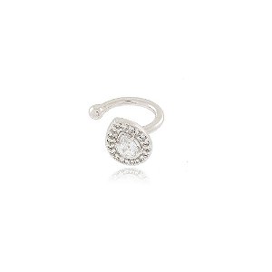 PIERCING FAKE ZIRCÔNIAS CRISTAIS BANHADO EM RÓDIO BRANCO