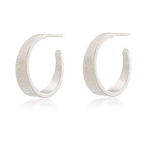 BRINCO ARGOLA 2,3 CM BANHADA EM RÓDIO BRANCO