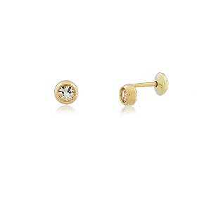 BRINCO PONTO DE LUZ ZIRCÔNIA CRISTAL COM TARRACHA BABY