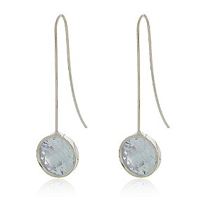 BRINCO FIO COM ZIRCÔNIA CRISTAL BANHADO EM RÓDIO BRANCO