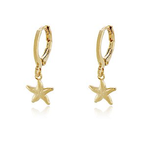 BRINCO DE ARGOLA COM PINGENTE ESTRELA DO MAR