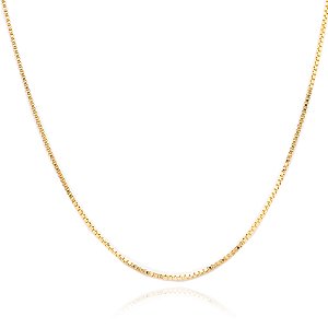 GARGANTILHA VENEZIANA 45 CM + 5 CM BANHADA A OURO 18K