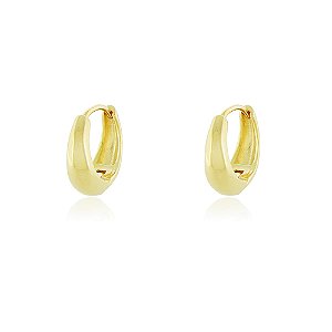 BRINCO ARGOLA BÁSICA PEQUENA ABAULADA TRIANGULAR 1,2 CM FECHO CLIC