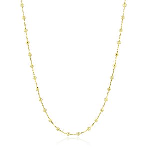 GARGANTILHA INFANTIL / CHOKER VENEZIANA 35 CM COM BOLINHAS BANHADA A OURO 18K