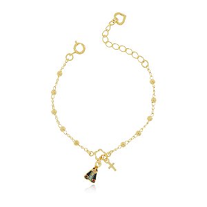 PULSEIRA INFANTIL TERÇO DEZENA DE NOSSA SENHORA APARECIDA COLORIDA EM RESINA