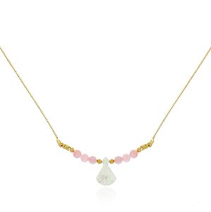 GARGANTILHA NOSSA SENHORA APARECIDA MADREPÉROLA ROSA E NATURAL