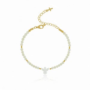 PULSEIRA INFANTIL MADREPÉROLA ESPÍRITO SANTO E PÉROLAS SHELL