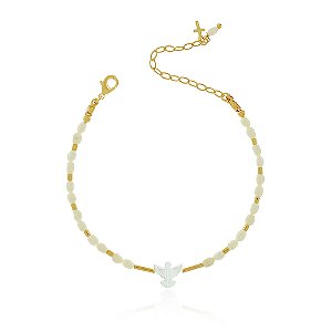 PULSEIRA INFANTIL MADREPÉROLA ESPÍRITO SANTO E PÉROLAS DE ÁGUA DOCE