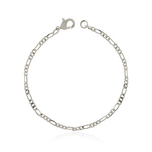 PULSEIRA INFANTIL MASCULINA GROUMET 3X1 BANHADA EM RÓDIO BRANCO
