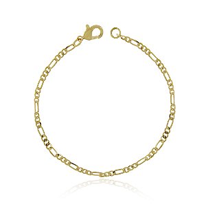 PULSEIRA INFANTIL MASCULINA GROUMET 3X1 BANHADA A OURO 18K