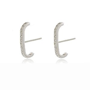 BRINCO EARHOOK MICROZIRCÔNIAS CRISTAIS 1,8 CM