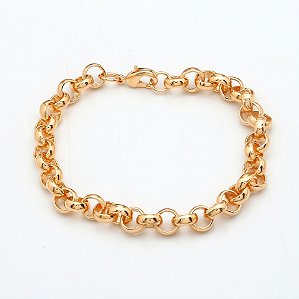 PULSEIRA ELO PORTUGUÊS  BANHADA A OURO 18K
