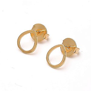 BRINCO GOTA PEQUENA 1,1 CM BANHADO A OURO 18K