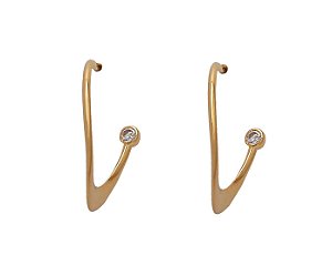 BRINCO DE ARGOLA 2,5 CM COM DETALHE ZIRCÔNIA CRISTAL