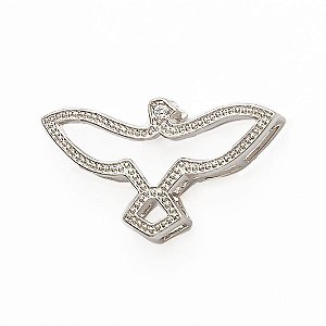 PINGENTE ESPÍRITO SANTO COM DETALHE MICROZIRCÔNIA CRISTAL BANHADO EM RÓDIO BRANCO