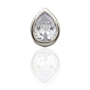 PINGENTE PONTO DE LUZ GOTA ZIRCÔNIA CRISTAL COM MOLDURA LISA