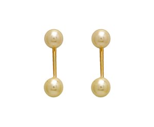 BRINCO EARJACKET PÉROLA BANHADO A OURO 18K