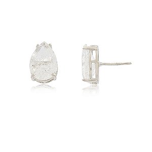 BRINCO GOTA CRISTAL FUSION CRISTAL BANHADA EM RÓDIO BRANCO
