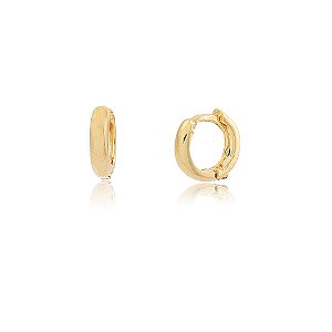 BRINCO ARGOLA PEQUENA ABAULADA BANHADO A OURO 18K