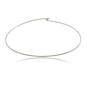 CHOKER RÍGIDA BANHADA EM RÓDIO BRANCO