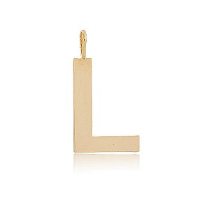 PINGENTE LETRA L COM 2,0 CM ALTURA BANHADO A OURO 18K