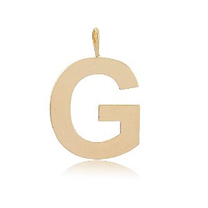 PINGENTE LETRA G COM 2,5 CM ALTURA BANHADO A OURO 18K