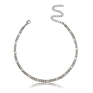 CHOKER GROUMET 3X1 BANHADA EM RÓDIO NEGRO