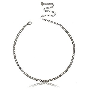 CHOKER GROUMET BANHADA EM RÓDIO NEGRO