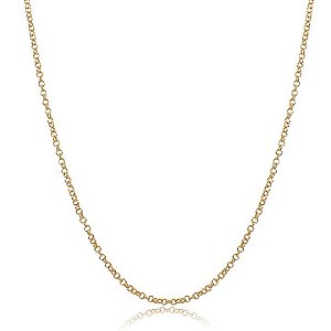 GARGANTILHA ELO PORTUGUÊS 80 CM BANHADA A OURO 18K