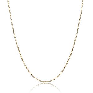 GARGANTILHA ELO PORTUGUÊS 45 CM BANHADA A OURO 18K