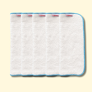 Kit com 5 absorventes para fralda ecológica - 6 Camadas - Toalha toque seco