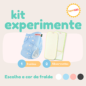 Kit experimente Fraldadinhos - Fralda ecológica com absorventes - Escolha a cor