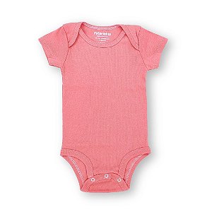 Body bebê manga curta 100% algodão - Goiaba