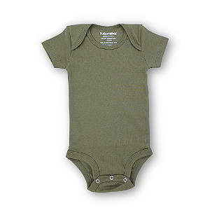 Body bebê manga curta 100% algodão - Oliva