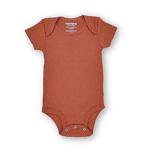 Body bebê manga curta 100% algodão - Canela