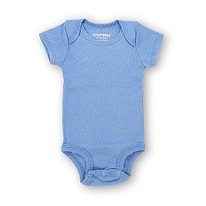 Body bebê manga curta 100% algodão - Celeste