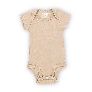 Body bebê manga curta 100% algodão - Creme