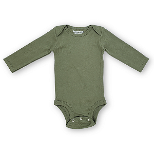 Body bebê manga longa 100% algodão - Verde militar