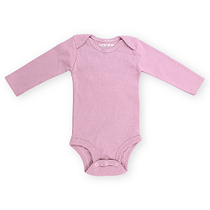 Body bebê manga longa 100% algodão - Lilás lavanda