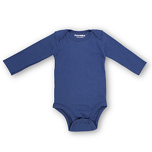 Body bebê manga longa 100% algodão - Azul marinho
