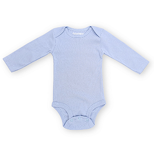 Body bebê manga longa 100% algodão - Azul nuvem