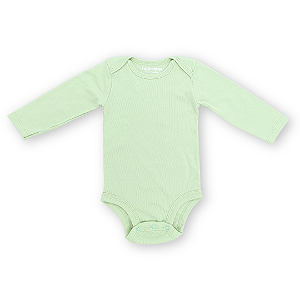 Body bebê manga longa 100% algodão - Verde claro