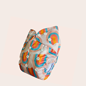 Fralda ecológica - Arco-írís retro