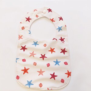 Babador impermeável Fraldadinhos Estampa Estrela do Mar