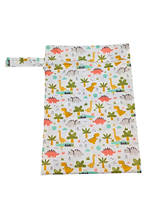 Bolsa impermeável para fralda ecológica - Tiranossauro