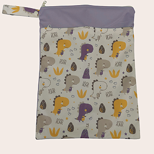 Bolsa impermeável para fralda ecológica - Dinos